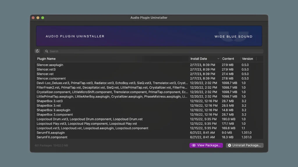 Wide Blue Sound Audio Plugin Uninstaller